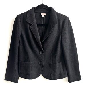 J.Jill Wool Blend Classic Black Blazer Size XS